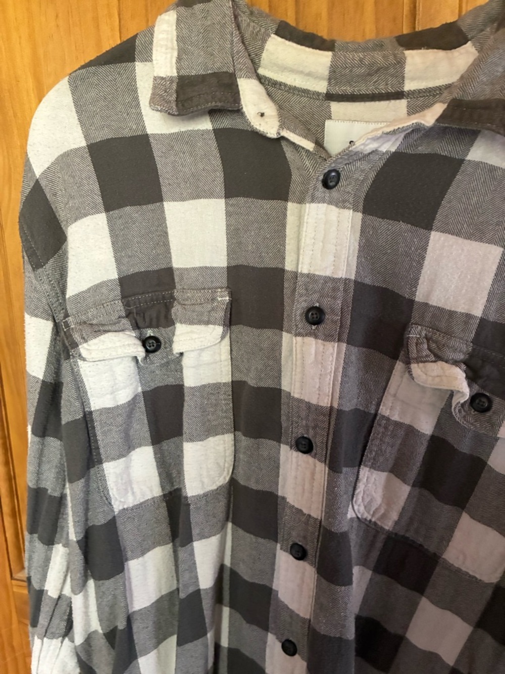 Sonoma Black and White Mens Buffalo Check Button-Down Shirt Size XLT - Picture 3 of 9